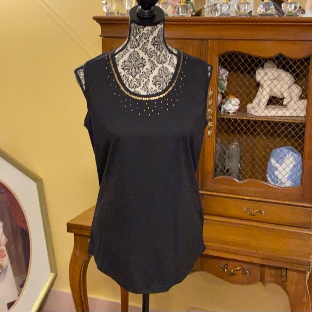 Dynashape New Black Sleeveless Maternity Top with Sequins.